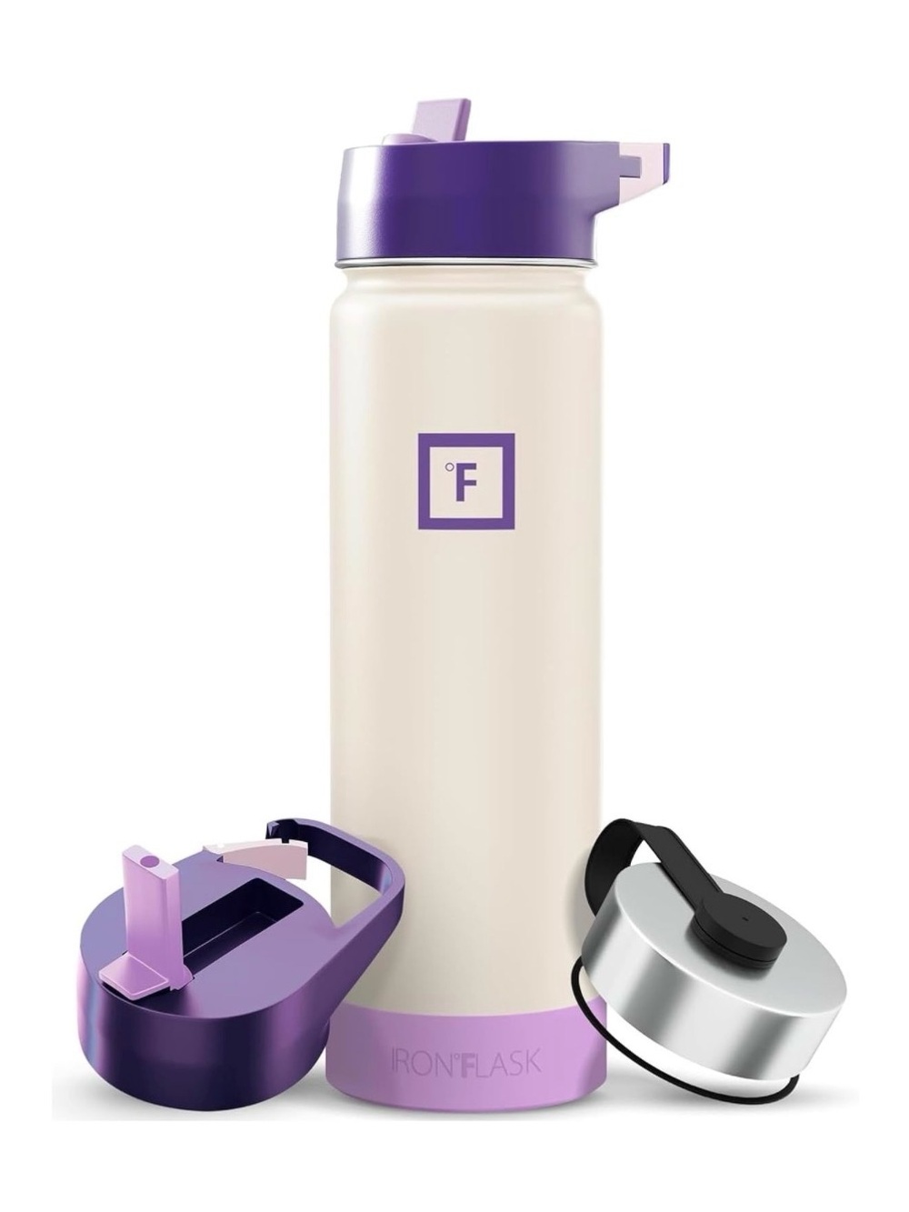 IRON °FLASK Insulated Stainless Steel Water Bottle w/ Interchangeable Lids